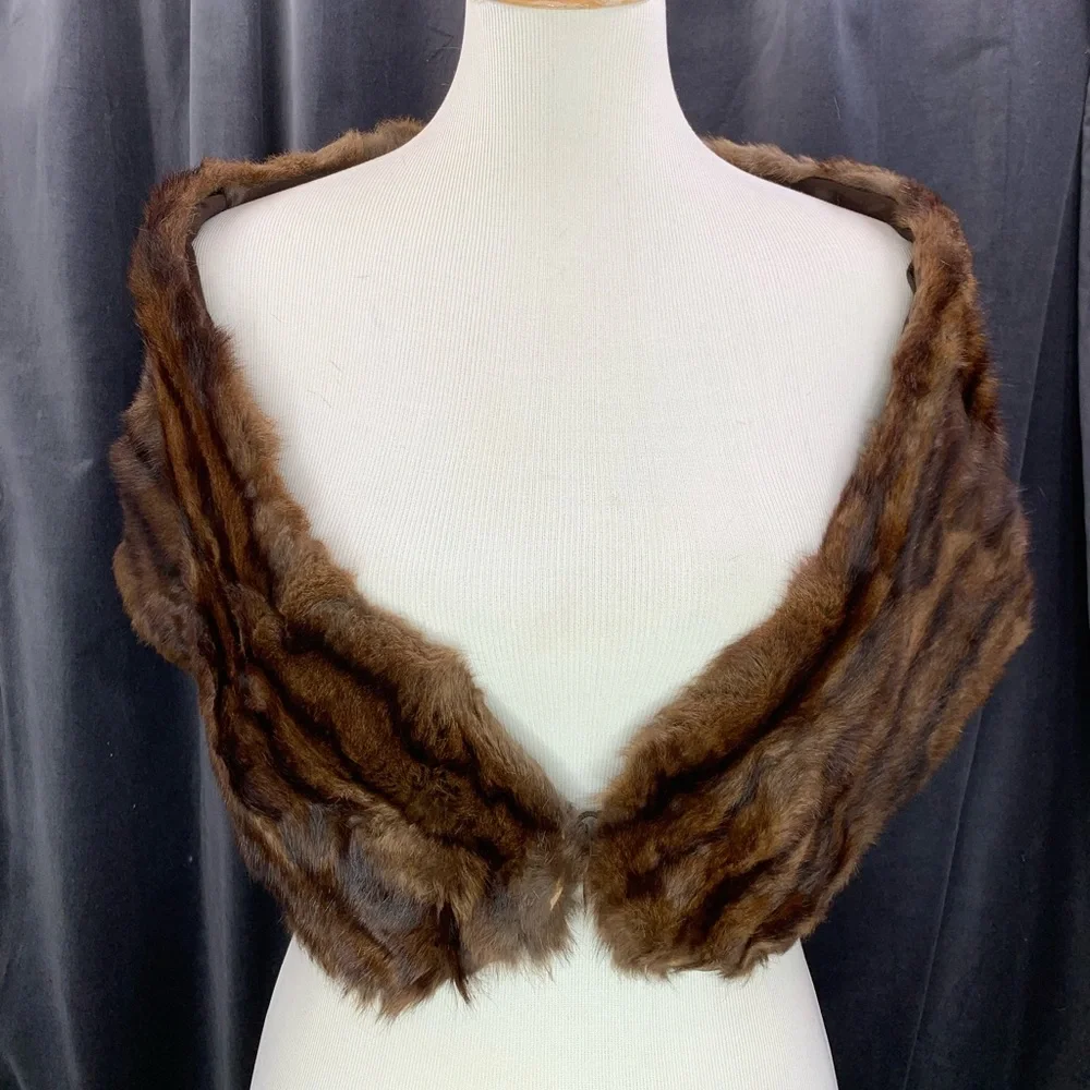 Vintage Genuine Real Ermine Fur Stole Wrap - Picture 1 of 6